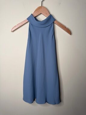 Aritzia Babaton Halter Tank High Neck Flowy Chic Size Small. Blue